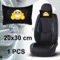 Preview: Auto Nackenkissen 20x30cm Nackenpolster Leder Schwarz mit Druck Design Smiley